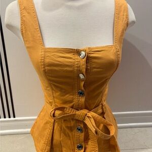 Orange Button-Down t-shirt with Belt